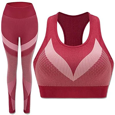 

Women Seamless Gym Suit Workout Yoga Set Fitness Bra Sportwear Sports Pants High Waist Leggings Sport Clothes Athletic Outfits