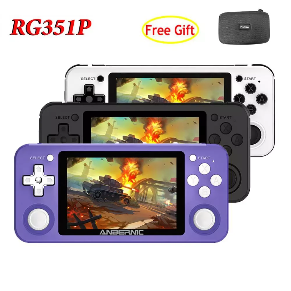 

RG351P Retro Game Console 3.5 inch OCA Full Fit Screen Video Game Player Open Source Handheld Console with 2500 Games