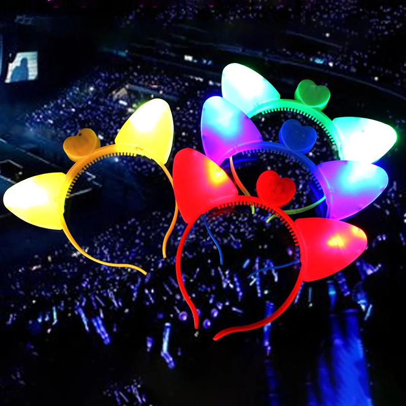 Новый мультяшный милый светящийся кошачий уши повязка для волос игрушки