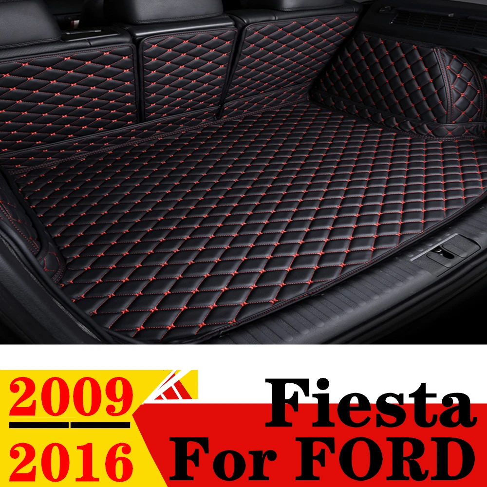 

Car Trunk Mat For FORD Fiesta 2009-2016 All Weather XPE Leather Custom Rear Cargo Cover Carpet Liner Tail Parts Boot Luggage Pad