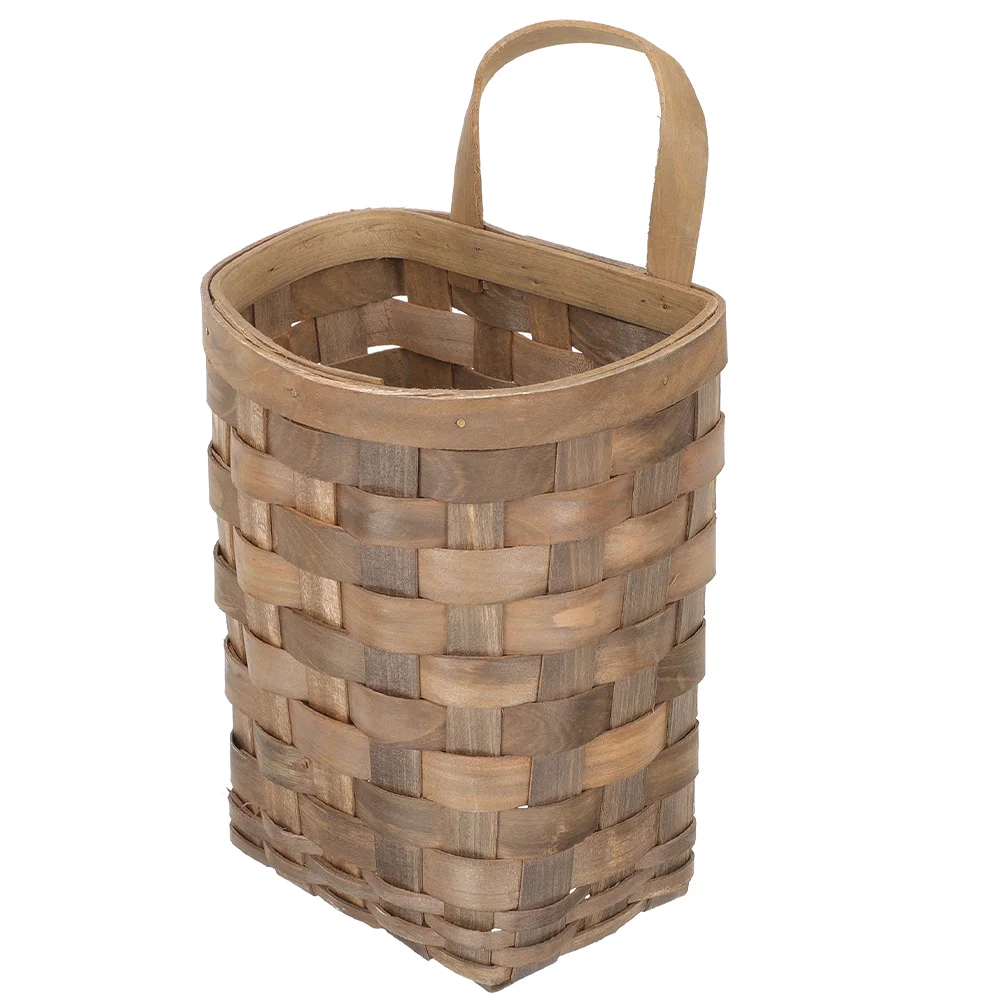 

Wall Hanging Woven Basket Multi-functional Flower Basket Spoon Chopsticks Storage Basket