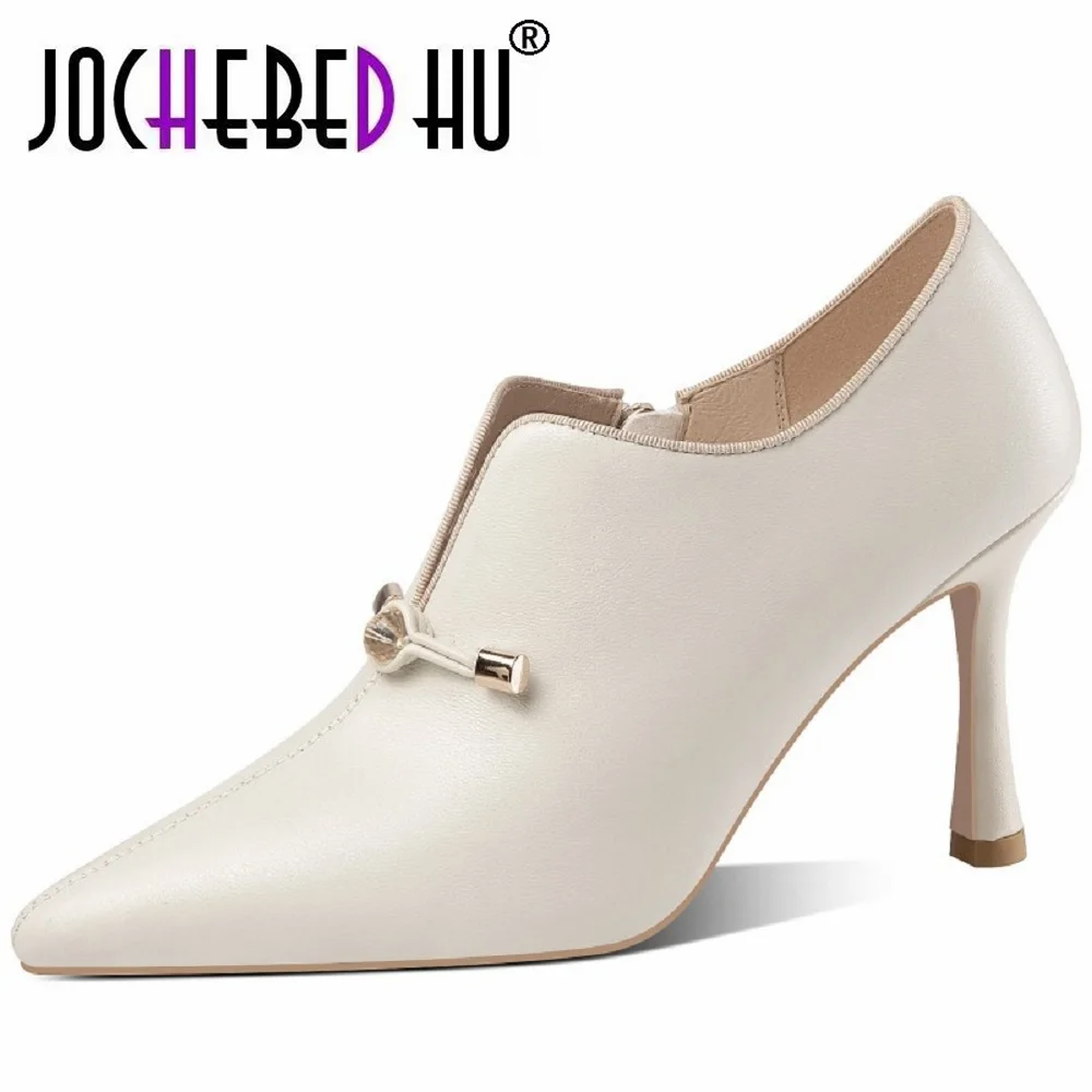 

【JOCHEBED HU】Brand Heel Single Shoes Women's Spring New Versatile Fashion Rhinestone High Heels Deep Mouth