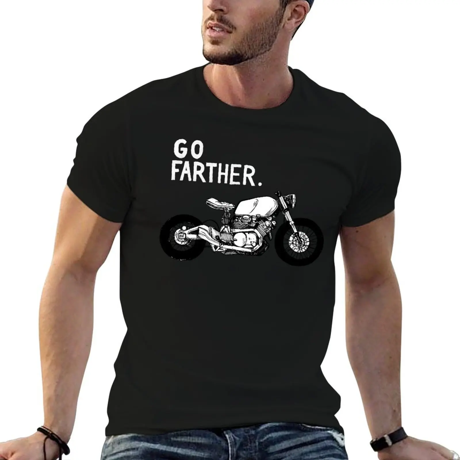 Фото Футболка Go Farther - Cafe Racer, повседневный топ для активного отдыха больших размеров №1