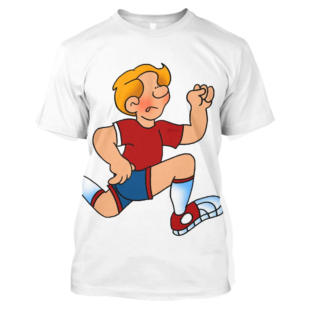 

Jumeast Running 3D Graphic T Shirts Oversized Printed Short Sleeve Anime Joggers Men T Shirt Funny Cartoon Manga Man Lost Fat