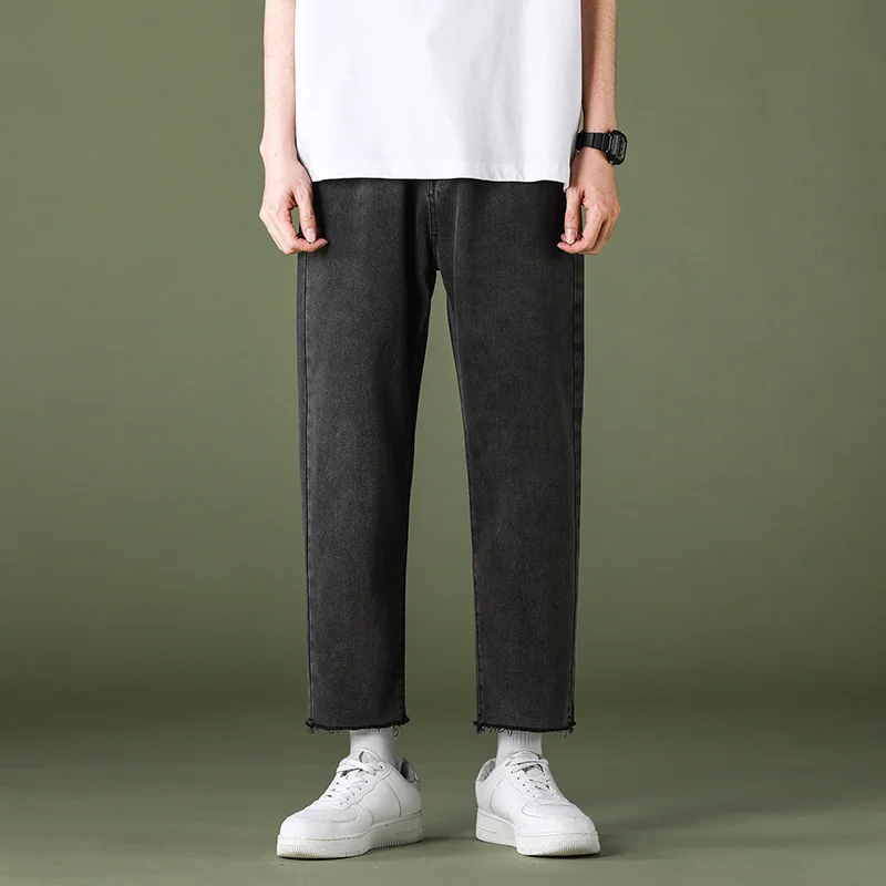 Spring/Summer Straight Jeans Men Fashion Retro Casual Wide Leg Jeans Men Streetwear Loose Hip Hop Denim Pants Mens Trousers