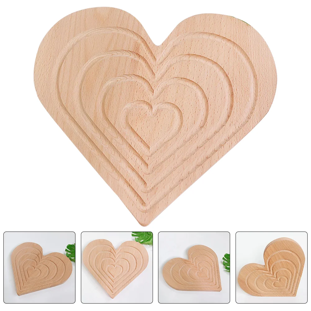 

Plate Tray Serving Heart Wood Cake Platter Plates Decorative Kitchen Dinner Salad Board Cheese Trays Appetizer Candy Snack Bowl