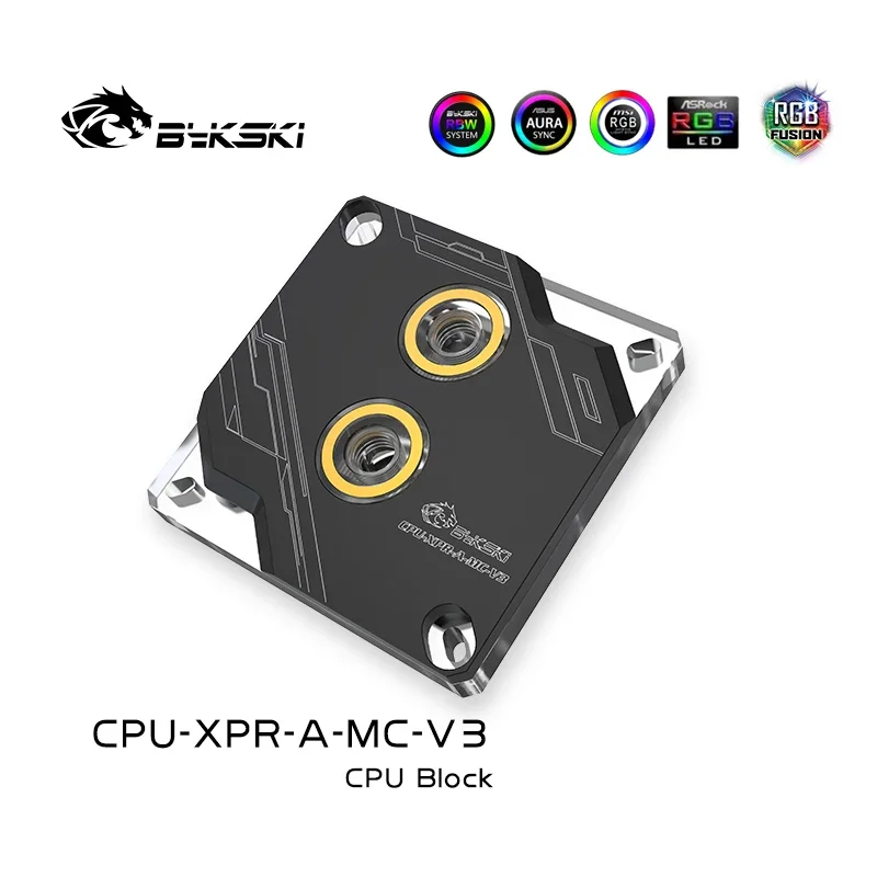 Водяной блок для ЦП Bykski Intel LGA 1700 1200 1150 1151 1155 2011 стильный кулер с синхронизацией 12
