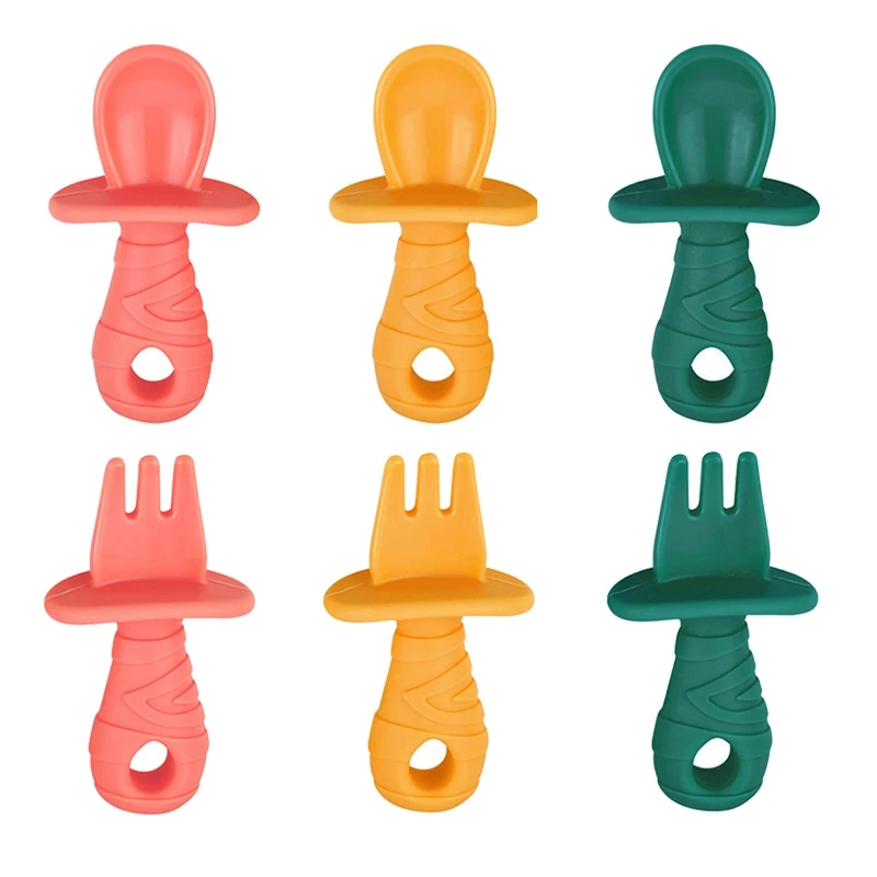 

Детская игрушка, детская тренировочная посуда для кормления, набор мягкой силиконовой детской посуды, без дополнительного БФА, с контейнер...