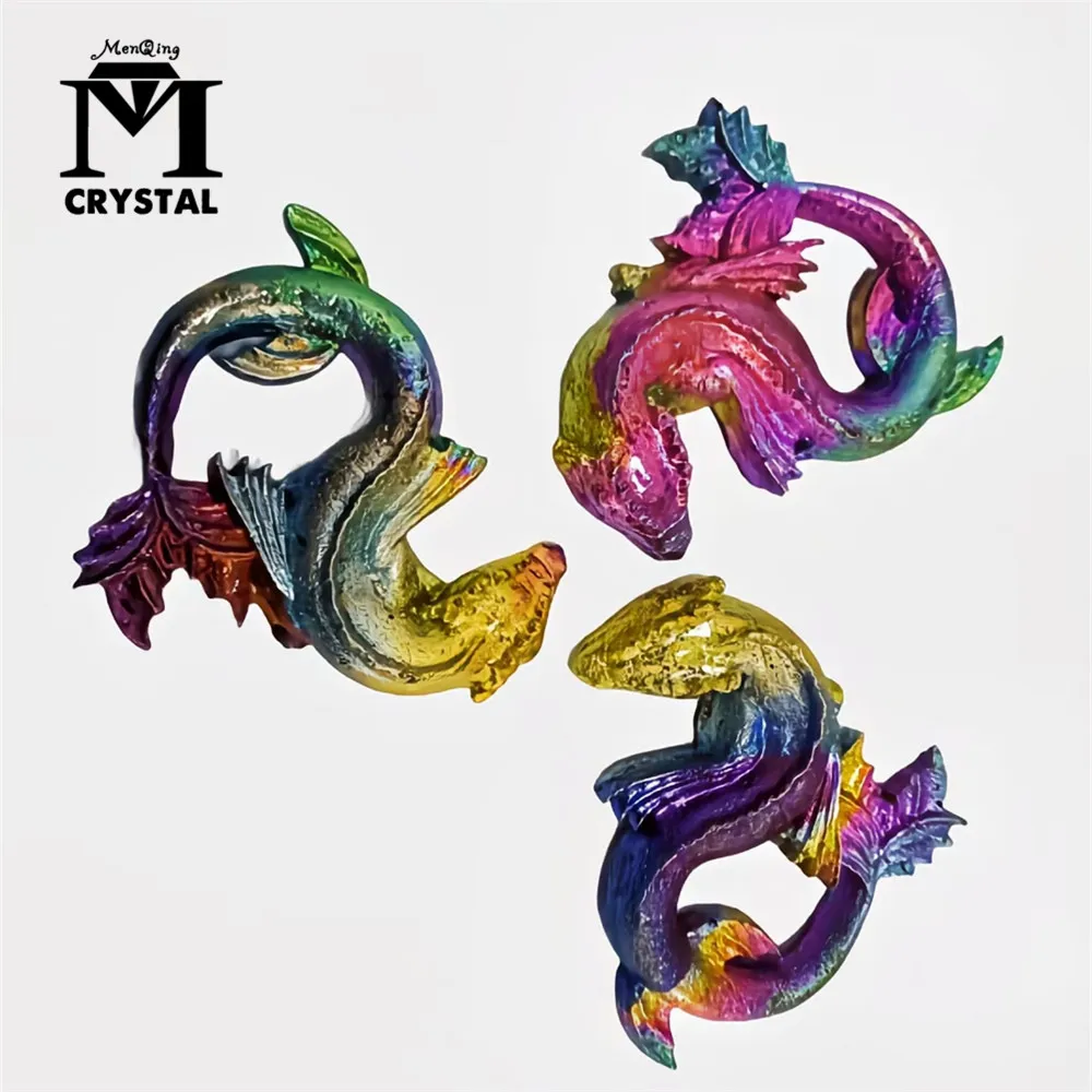 

Natural Bismuth Dragon Metal Mineral Statue Stones Gemstone Reiki Healing Crystal Meditation Collection Home Decor