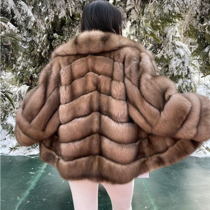High Quality Real Fox Fur Coat Natural Fur Jacket Winter Slim Elegant Thick Warm Women Overcoat Top Quality Female Clothes enlarge