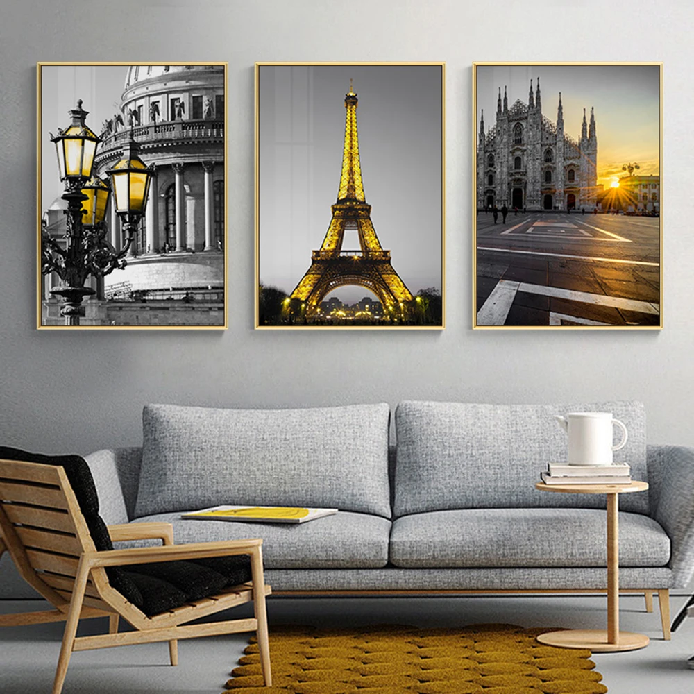 

Photograph European Landscape Picture Home Decor Nordic Canvas Painting Wall Art Yellow Style Scenery Poster For Living Room
