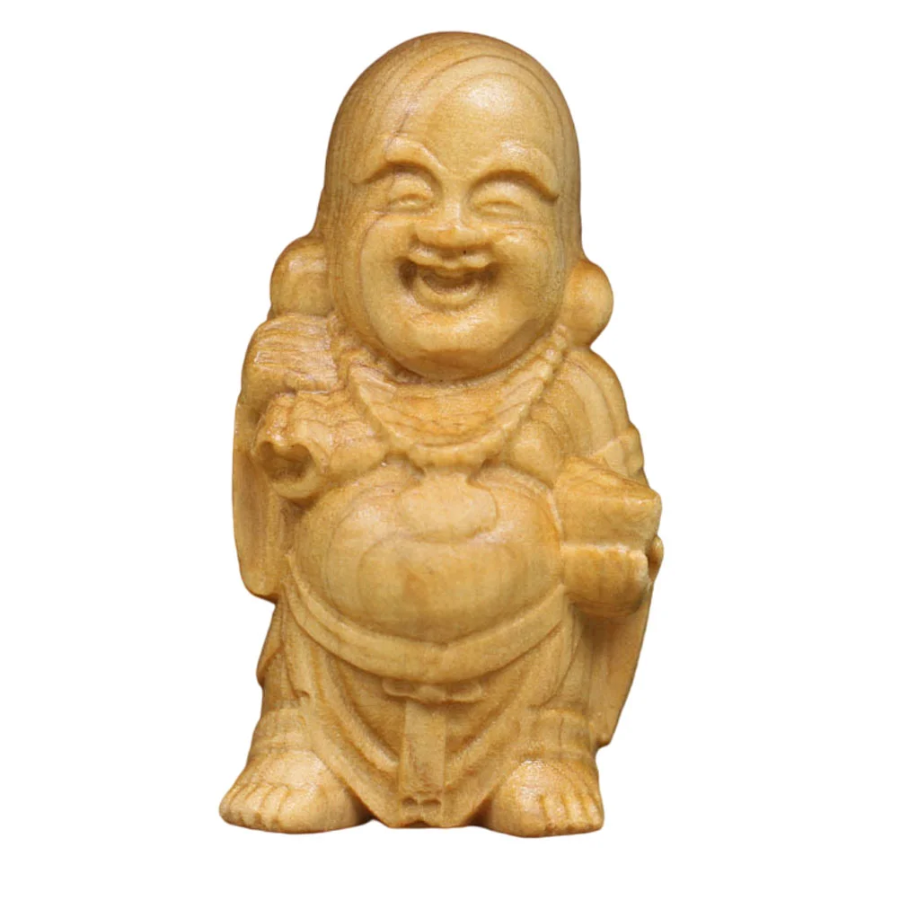 

Statue Adornment Wood Maitreya Sculpture Desktop Ornament