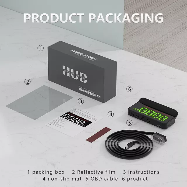 

Проектор на лобовое стекло M5 HUD, бортовой дисплей OBD2, цифровой дисплей, автомобильные аксессуары