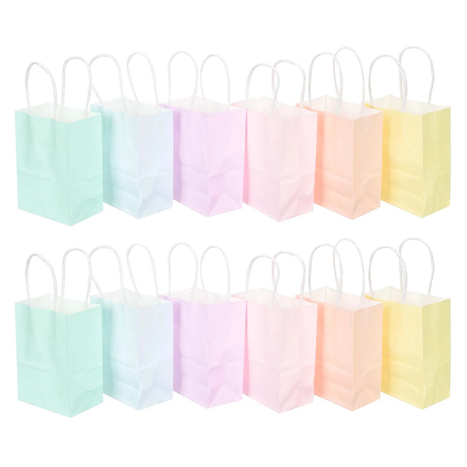 

24pcs Portable Shopping Bags Kraft Paper Hand Bags Food Packaging Bags Tote Bags