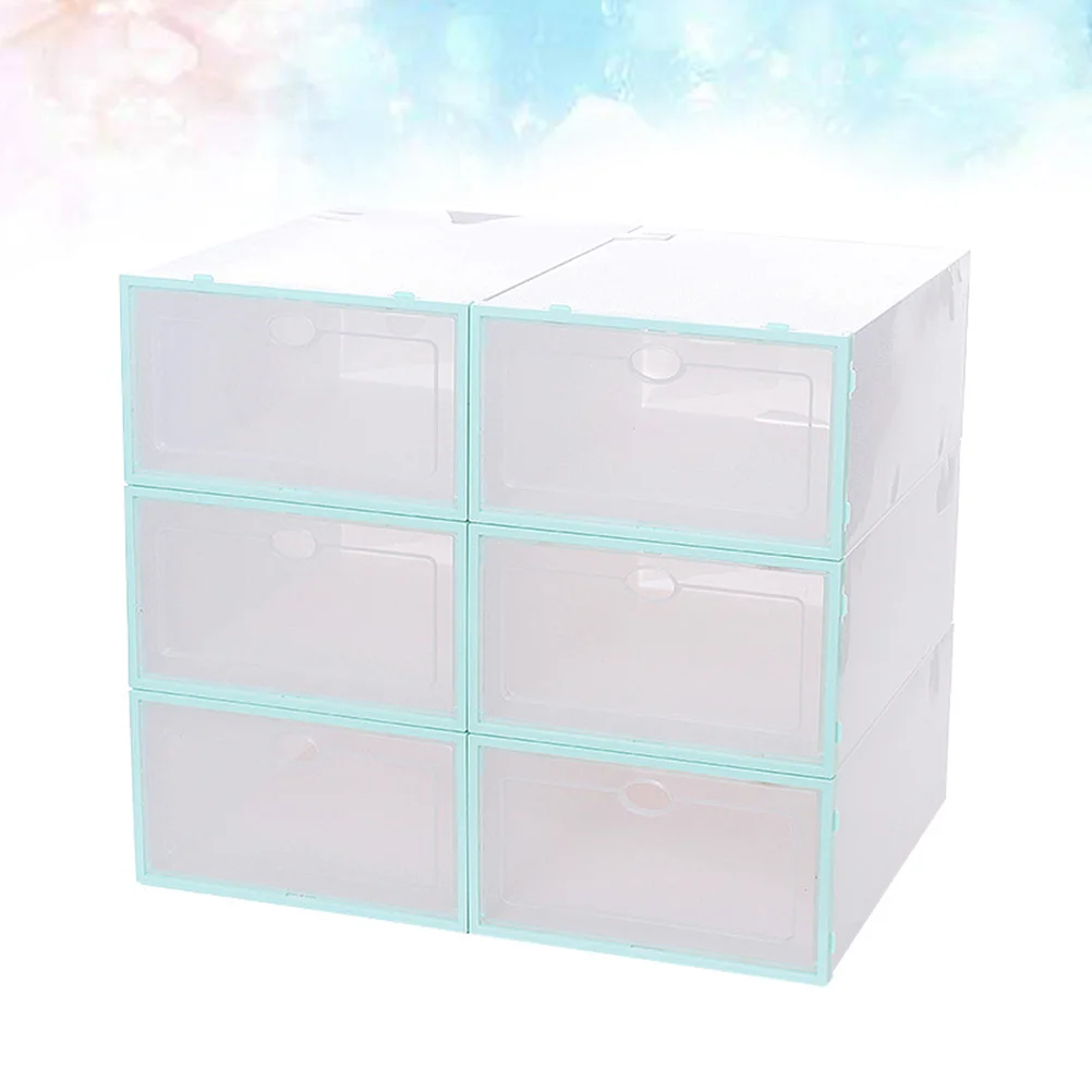 

Shoe Box Storage Clear Stackable Bins Organizer Shoes Boxes Plastic Bin Front Bed Display Drop Containers Sneaker Closet Cube