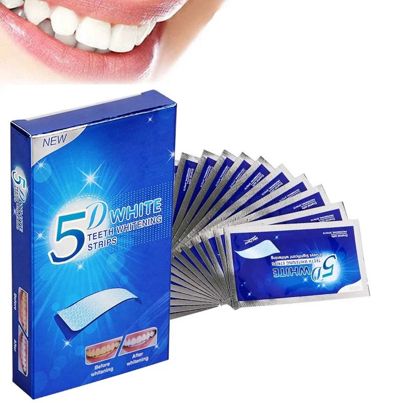 

5D Teeth Whitening Strips Dental Whitener Veneers Gel Oral Hygiene Clean Kit Remove Yellow Plaque Stains Tools Bleach Tooth Care