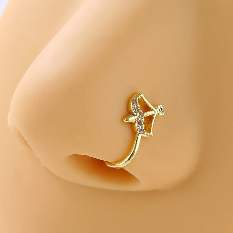 

Медное кольцо-клипса для имитации пирсинга носа, 1 шт., серьги-каффы для носа и ушей для женщин и девушек, подарок, бижутерия для тела