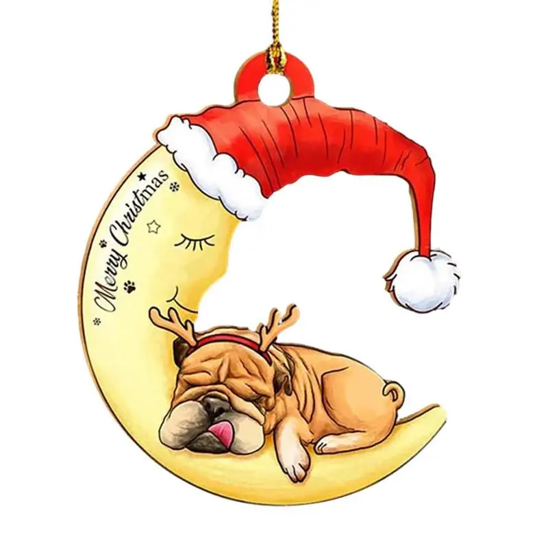 

Украшения для собак на рождественскую елку, 2D Акриловый кулон для грузовика, зеркало заднего вида, украшение для дома на рождественскую елку, окно, авто