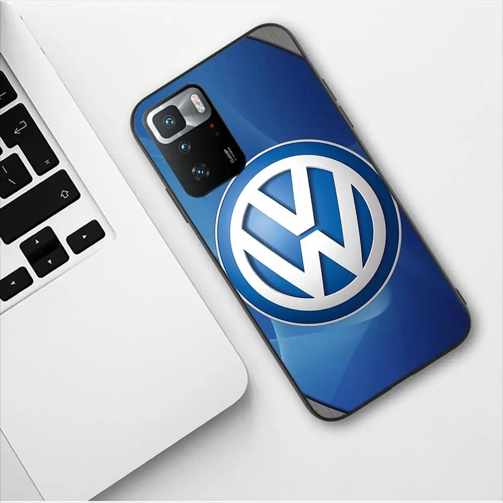 Volkswagen Car Logo New Fashion Phone Case for Redmi 9 9A 7A 10 8A 10A 8 Note 11 10S 7 11S Plus POCO X3 Pro Black Soft Covers