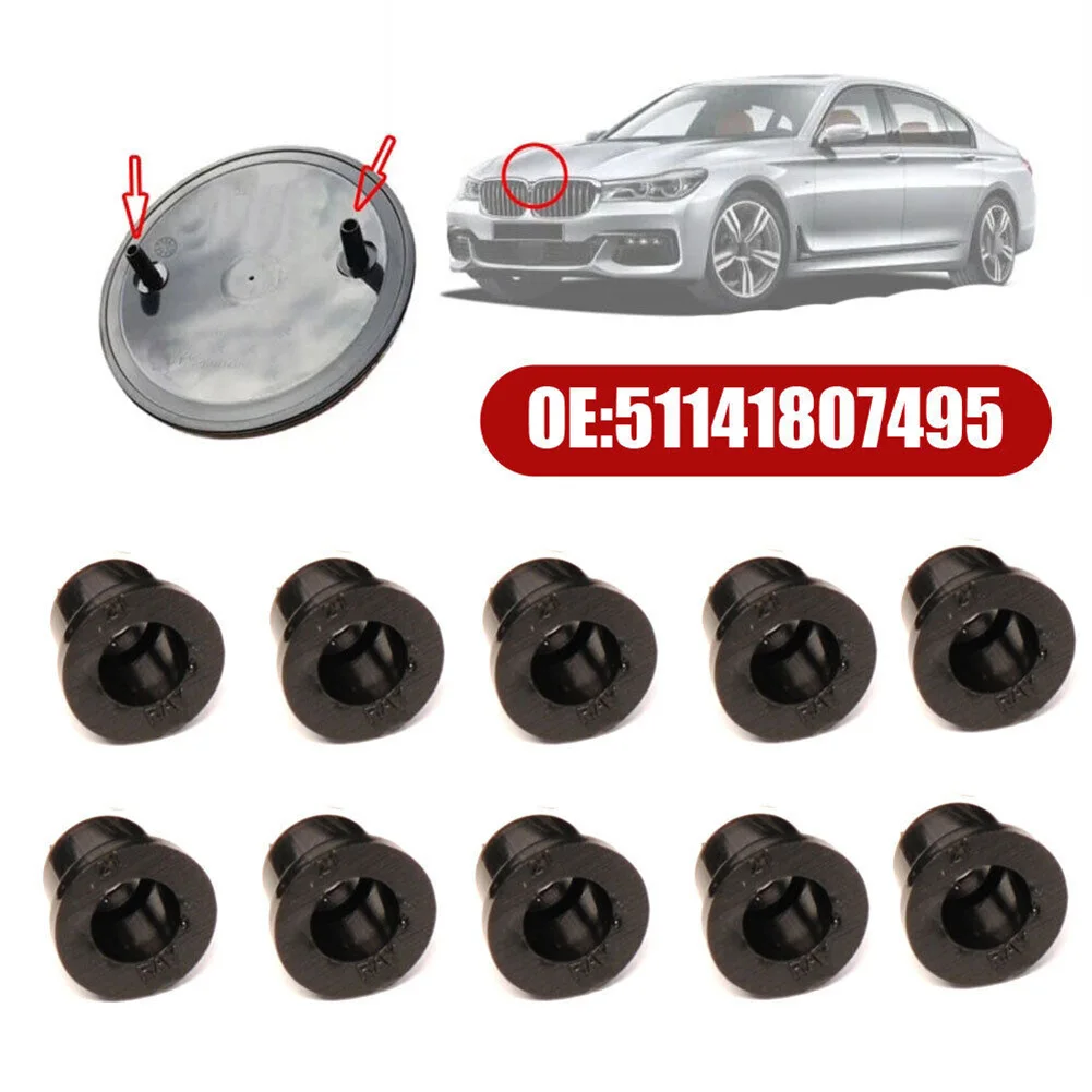 

10 PCS Blakc Front Hood & Rear Trunk Badge Emblem Grommets For BMW 3 5 6 7 Series 82mm Badge E36 E39 E46 E90 E91 51141807495