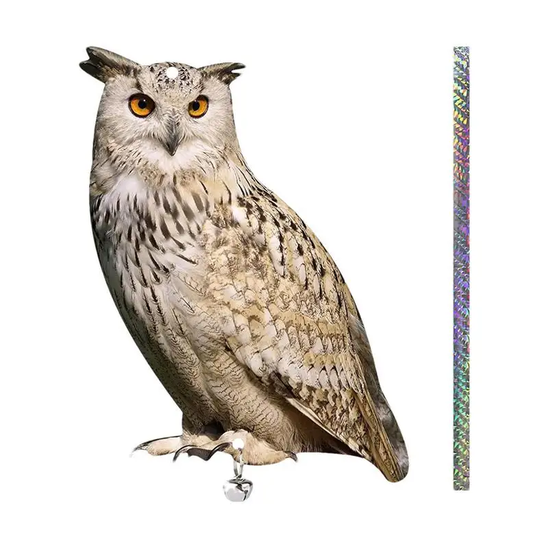 

Owl Decoy Birds Deterrents Devices Weatherproof Bird Repellents Devices With Reflective Tape Acrylic Bird Repellents Devices