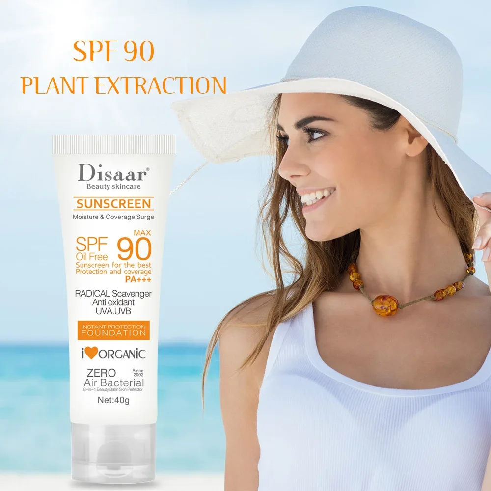 Фото Солнцезащитный крем для лица Disaar SPF 90, защита тела, лосьон на солнечной батарее, оригинальный увлажняющий УФ-крем для тела, солнцезащитный крем №3