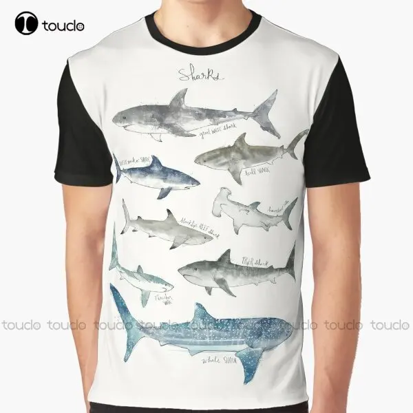 

Sharks Graphic Shark Ocean Sea Nature Animals T-Shirt Custom Aldult Teen Unisex Digital Printing Tee Shirts Custom Gift Xxs-5Xl