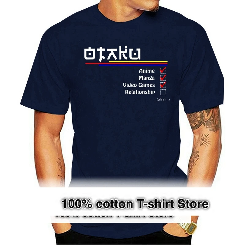 

Мужская футболка Otaku, забавная футболка с японскими словами Аниме Манга, забавная футболка, Новинка для женщин и мужчин