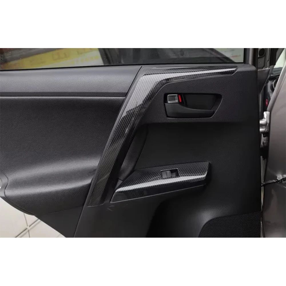 Фото Для Toyota RAV4 2013-2019 правый руль, переключатель подъема окна автомобиля, крышка переключения передач, наклейки из АБС-пластика, инструмент, стиль вентиляционного отверстия №3