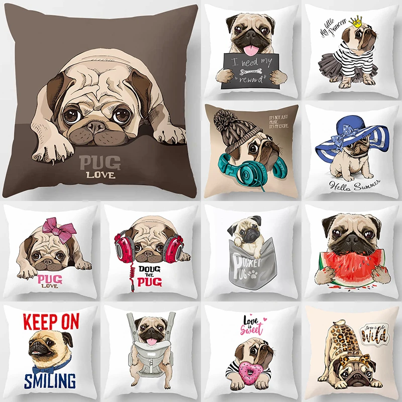 

1Pcs Cute Dog Animal Pattern Polyester Cushion Cover Decorative Throw Pillow Home Sofa Seat Car Decoration Pillowcase 40599