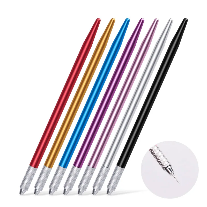 

Microblading Manual Tattoo Pens Fog Needle Eyebrow Makeup Tool Colorful Handmade Embroidery Classic Single Head Tattoo Pen