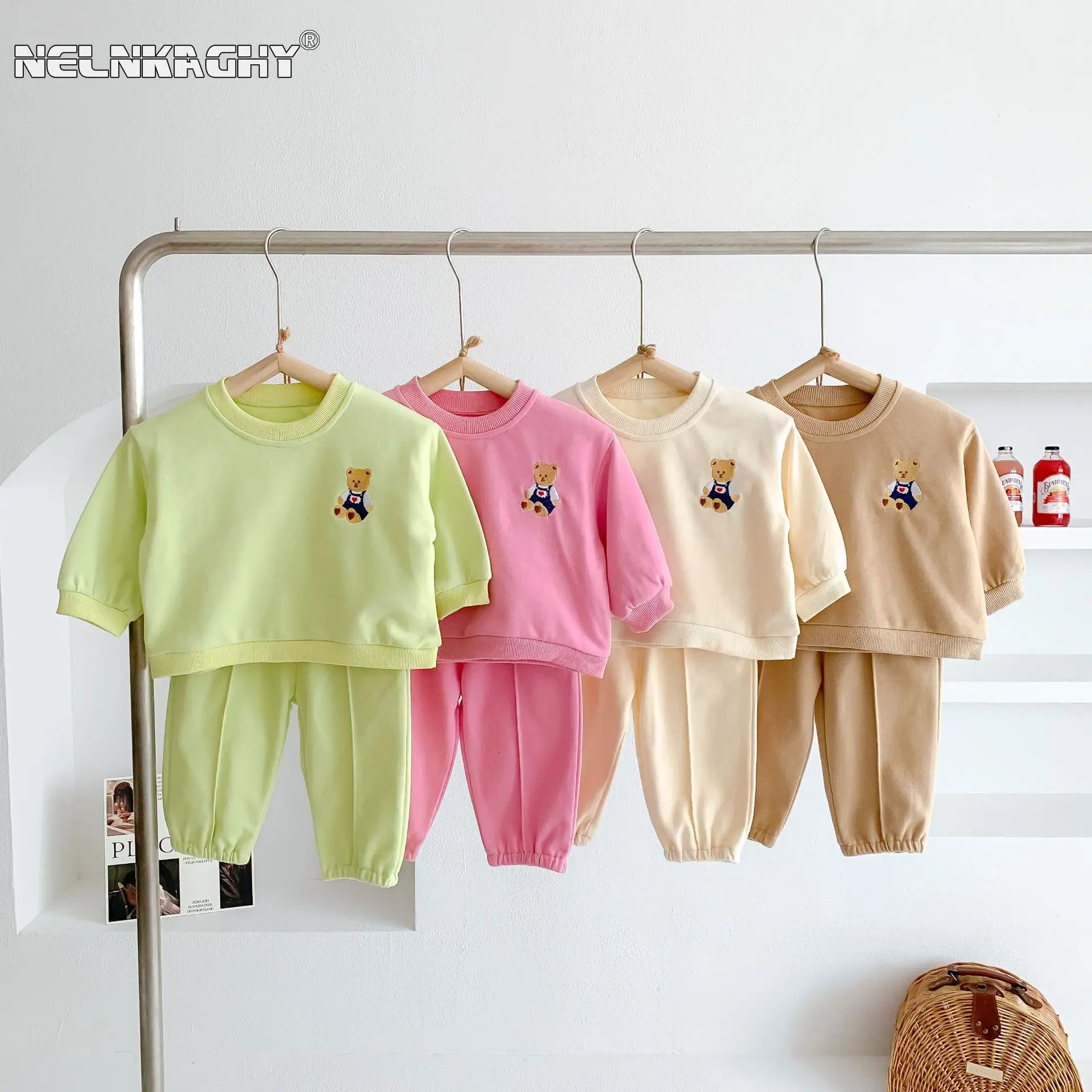 

Autumn Newborn Baby Girls Boys Full Sleeve Cartoon Bear Top Sweatshirt + Harem Pants Toddler Infant Clothing Set 2pcs 3M-3Y