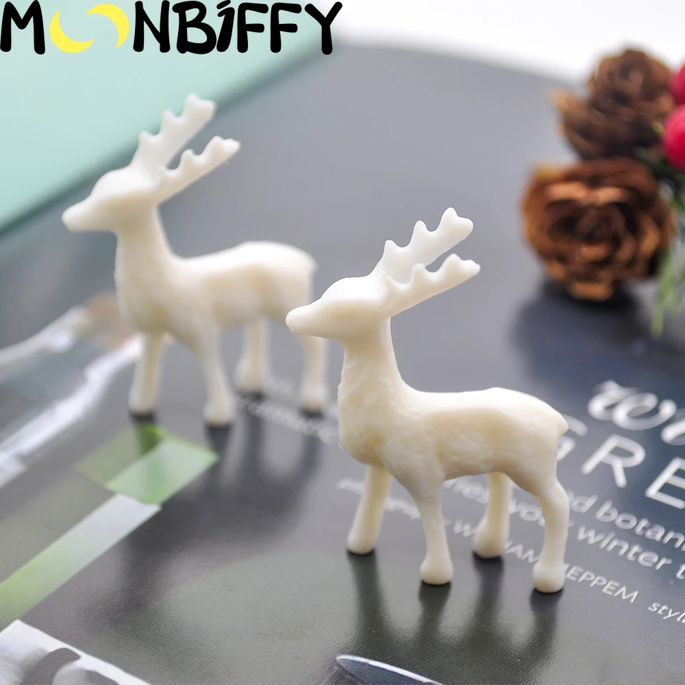 

1PC Artificial Mini Deer Doll Garden Home Model Plastic Crafts Statue Home Decoration Children Toy Decoration Christmas Pendant