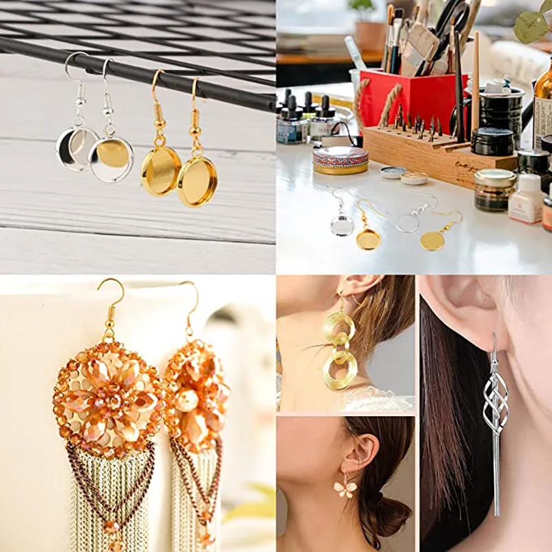 20-50pcs/lot Stainless Steel Hypoallergenic Earring Hook Clasps Earwire With Ear Findings Supplies For Jewelry Making DIY - купить по