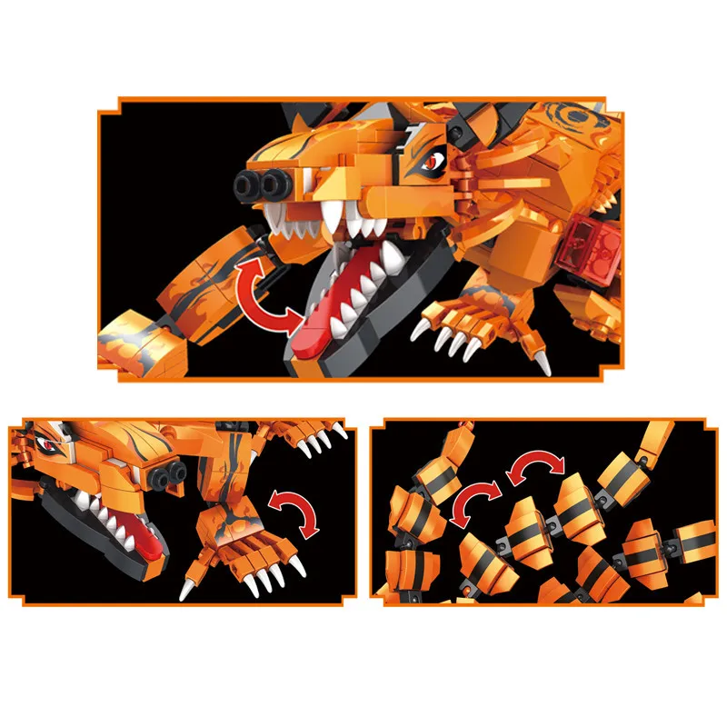 SUPFY 2022 Новые блоки 1211 шт. Ninja Kurama Kyuubi Nine Tailed Foxs фигурки строительные набор