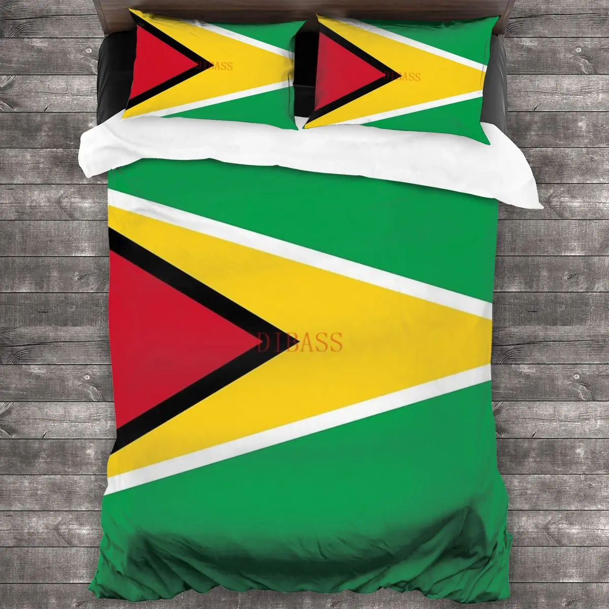

Guyana Flag T-Shirt - Guyanese Sticker Soft Microfiber Comforter Set with 2 Pillowcase Quilt Cover With Zipper Closure