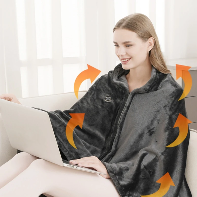 Уличное портативное USB теплое одеяло с шалью коралловое бархатное электрическое