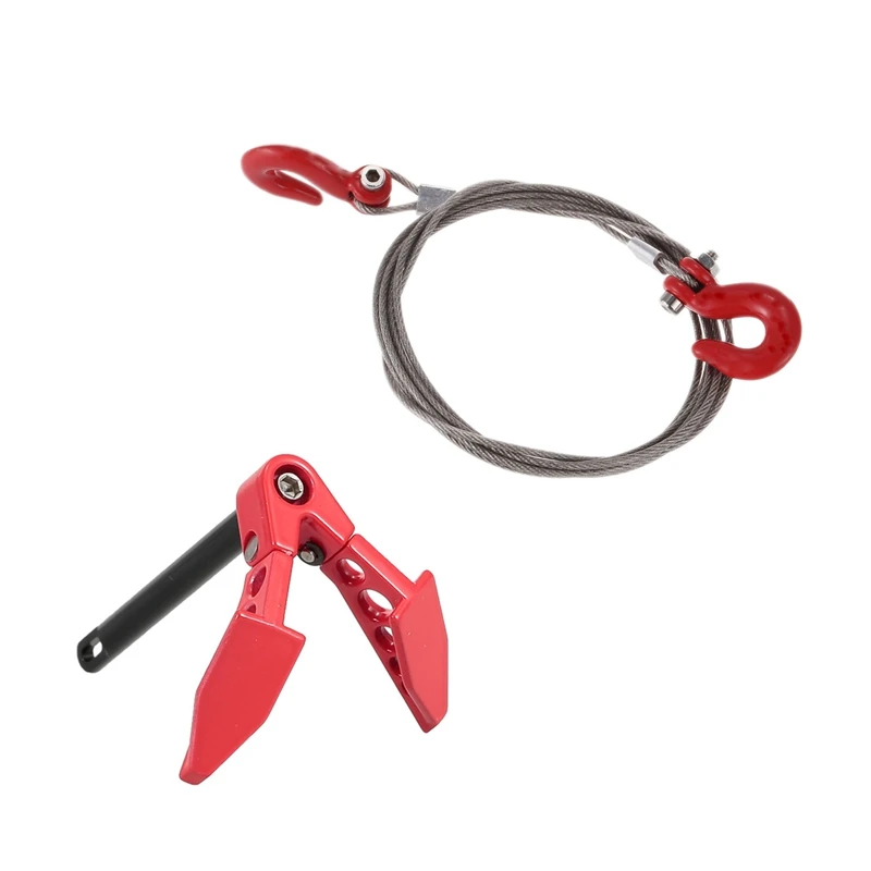 

Стальной трос для буксировки с крючками для SCX10 Wraith Axial D90 Toy & складной заземляющий анкер для Axial SCX10 90046 Traxxas