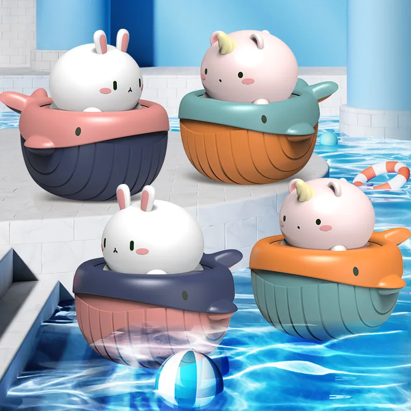 

Baby Toys Bath 0 24 Months Bathing Ducks Cartoon Animal Whale Crab Swimming Pool Classic Chain Clockwork Water Toys For Infant