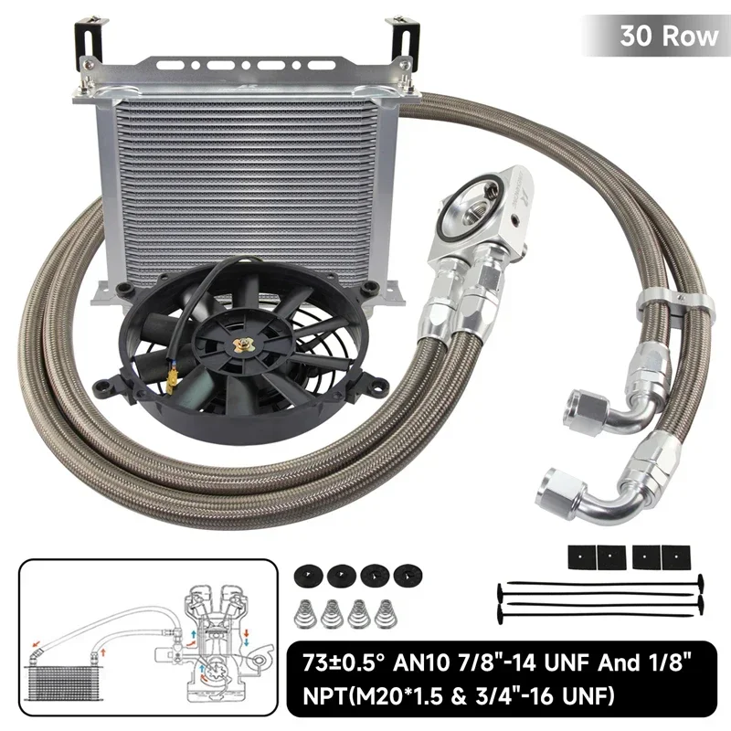 AN10 19-рядный масляный радиатор с кронштейном Масляная линия Комплект