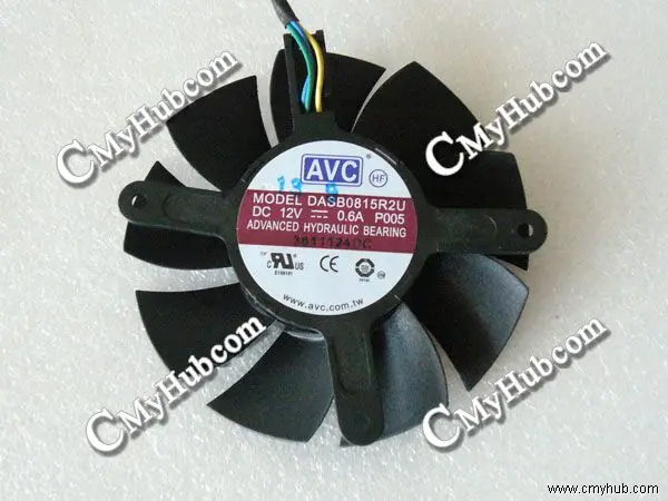 Для сервера AVC DASB0815R2U безрамный 75x75x15 мм DC12V 0 6A 4-проводной 4-контактный разъем