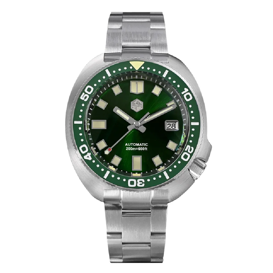 

San Martin Men Diver Watch 44MM Turtle Automatic Luxury Mechanical Wristwatch Military Sapphire 200M Waterproof C3 Luminous NH35