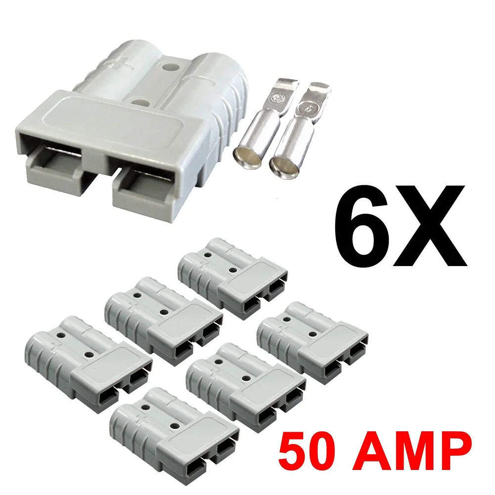 

6pcs For Anderson Plug Connector 50a Caravan Trailer Solar Truck For Anderson Style Plug Connector Forklift Battery Connector