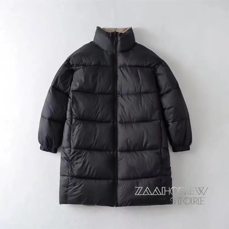 ZAAHONEW 2022 Winter Woman Fashion Standing Collar Pocket Warm Parkas Coat Female Solid Color Simplicity Tops Outwear