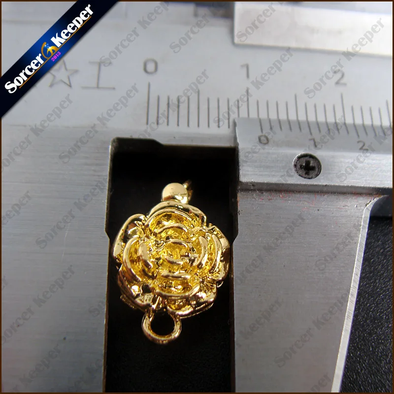 10 PCS Wholesale 1 Strings Filigree Yellow Gold Plating Flower Box Clasps 16X11mm FINDINGS Pearl clasp beads Free shipping |