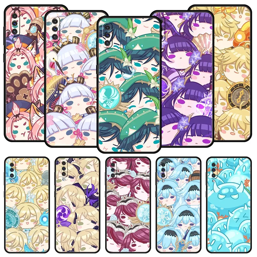 Genshin Impact Cute Slimes Phone Case For Samsung Galaxy A12 A32 A50 A70 A20E A20S A10 A10S A22 A30 A40 A52S A72 5G A02S Cover