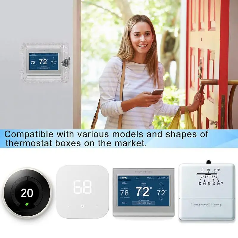 

Thermostat Cover Large Universal Combination Lock Clear Box Guard Wall Mounted Acrylic Thermostat Guards With Safety Lock