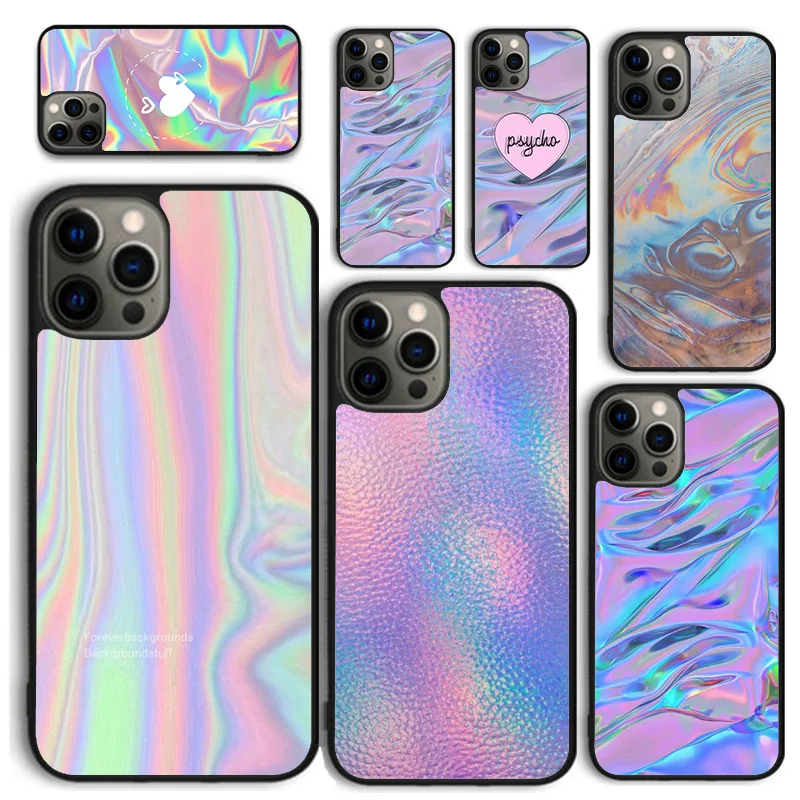 Голографический чехол для телефона iPhone 15 14 12 13 mini 6 7 8 PLUS X XS XR 11 PRO MAX SE 2020