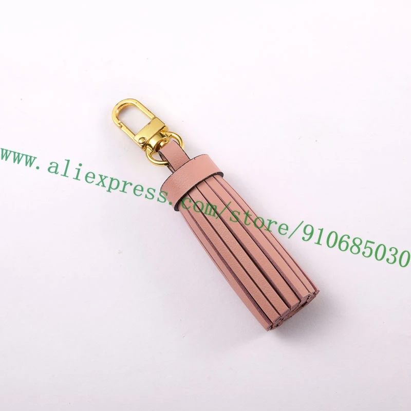 Top Grade Genuine Cowhide Leather Tassel Bag Charm Handbag Decoration Hanging Key Holder Handbag Ornament