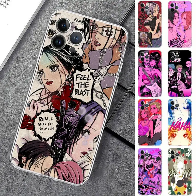 

Nana Osaki Anime Phone Case For iPhone 14 13 12 Mini 11 Pro XS Max X XR SE 6 7 8 Plus Soft Silicone Cover